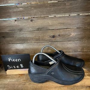 Womens Keen‎ XT 0605 Black Leather Mule Slip On Comfort Shoes Clogs Size 8 M GUC